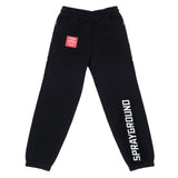 Sprayground Kids Pantalone Jogger Nero in Felpa con Logo Shark Mouth per Bambini