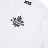 Dsquared2 Kids White T-shirt with Leaf Print