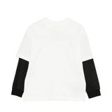 Yes London Kids T-Shirt Maniche Doppie Lunghe Bicolore per Bambini