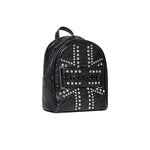 John Richmond Kids Zaino Nero in Pelle con Applicazioni per Bambine