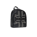 John Richmond Kids Zaino Nero in Pelle con Applicazioni per Bambine