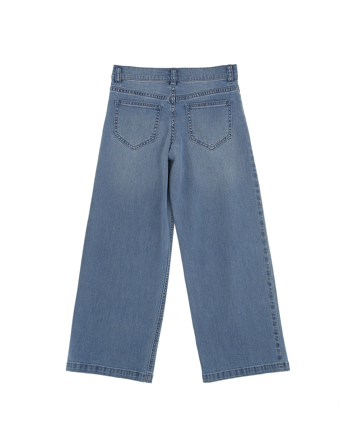 Pinko Kids Jeans Denim Blu con Logo Strass Rosa per Bambine