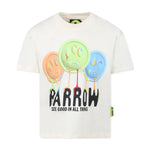 Barrow Kids T-shirt Crema con Stampa Smiles per Bambini (fronte)