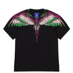 Marcelo Burlon County Of Milan Kids T-Shirt Nera con Grafica Ali per Bambini