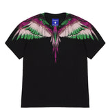 Marcelo Burlon County Of Milan Kids T-Shirt Nera con Grafica Ali per Bambini
