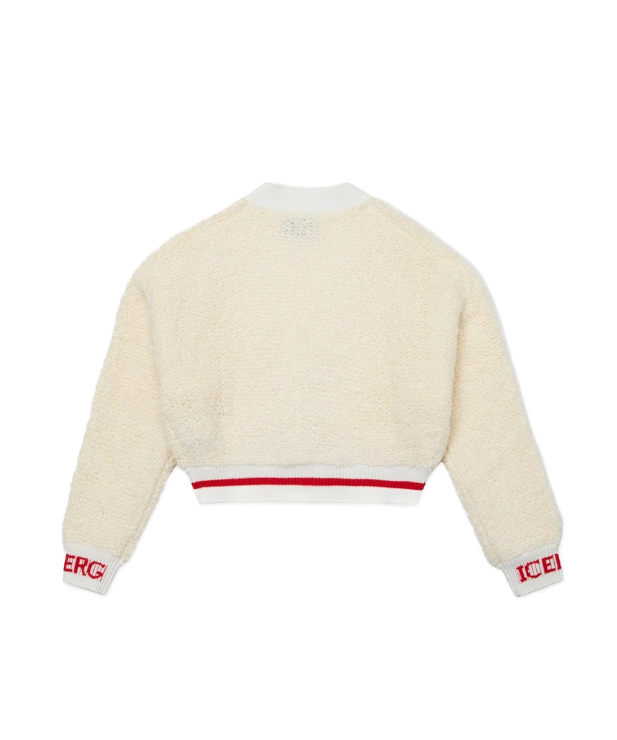 Iceberg Kids Cardigan Bianco in Bouclé (retro)