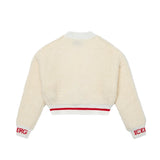 Iceberg Kids Cardigan Bianco in Bouclé (retro)