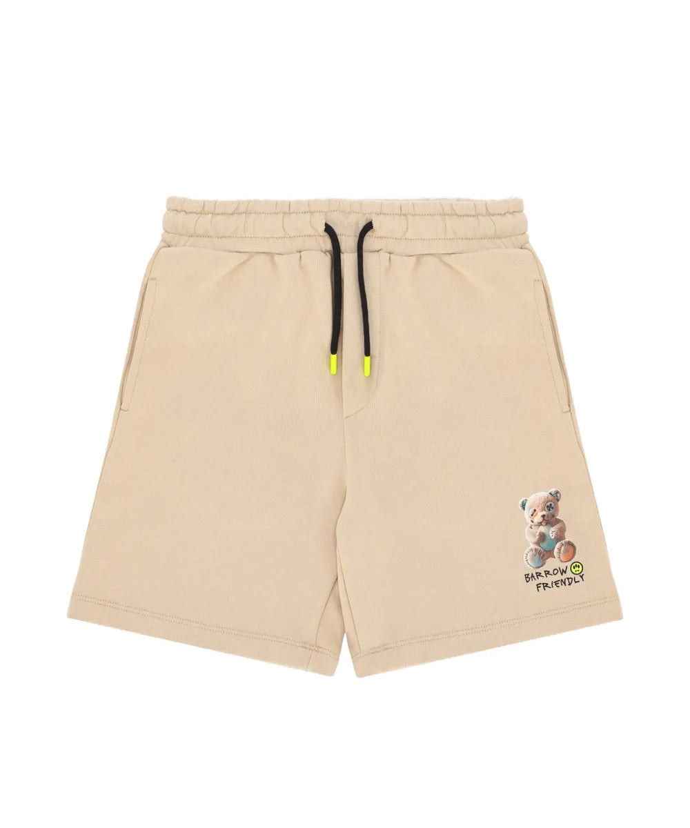 Barrow Kids Short Sabbia con Logo Teddy Unisex