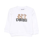Moschino Kids Felpa Bianco con Logo Teddy Bear per Neonati