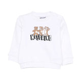 Moschino Kids Felpa Bianco con Logo Teddy Bear per Neonati