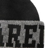 Dsquared2 Kids Cappellino Nero in Lana con Logo per Neonati (dettaglio)