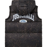 Just Cavalli Kids Giubbino Smanicato Fantasia Animalier Nero per Bambini