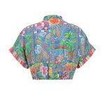 4giveness Kids Camicia Crop Fantasia Denim Mexicana per Bambine