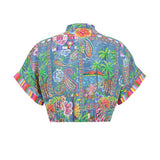 4giveness Kids Camicia Crop Fantasia Denim Mexicana per Bambine
