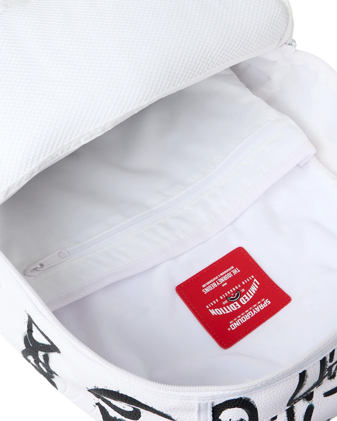 Sprayground Kids Zaino Think On It Bianco con Stampa Graffiti Neri