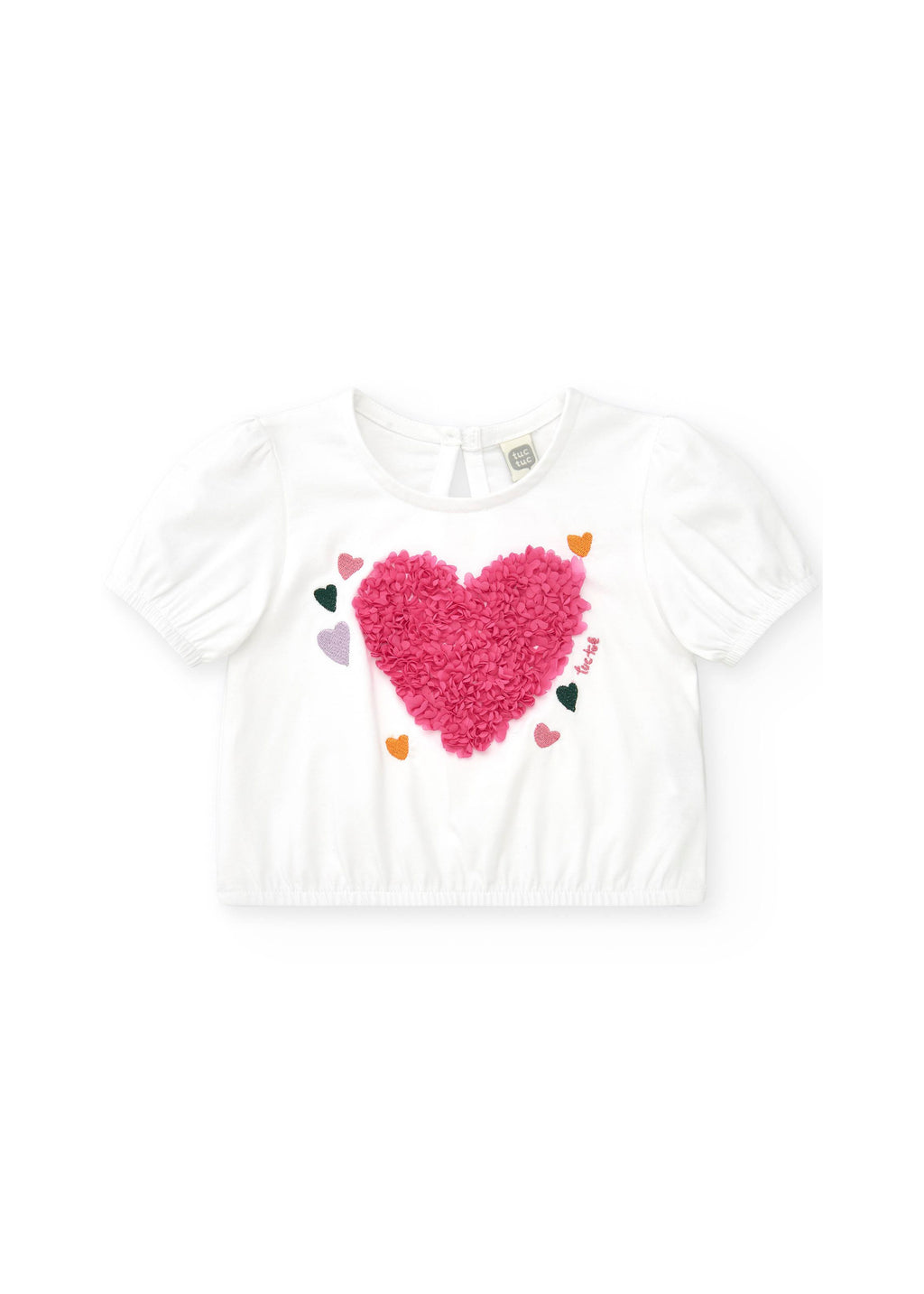 Tuc Tuc T-shirt Bianca con Cuore per Neonate