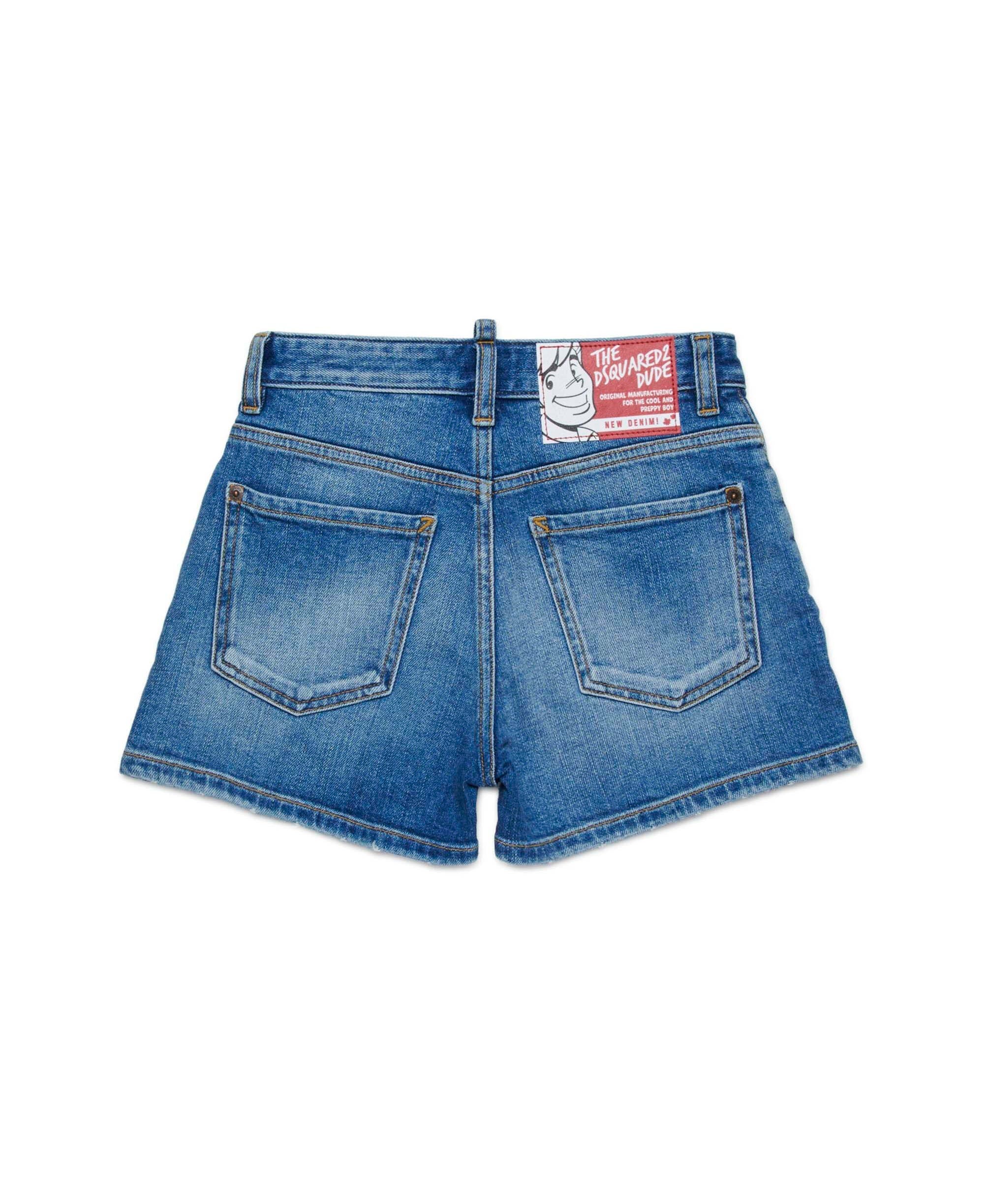 Dsquared2 Kids Short in Denim Blu per Bambine