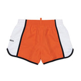 Dsquared2 Kids Costume Boxer Arancio e Bianco con Logo per Bambini