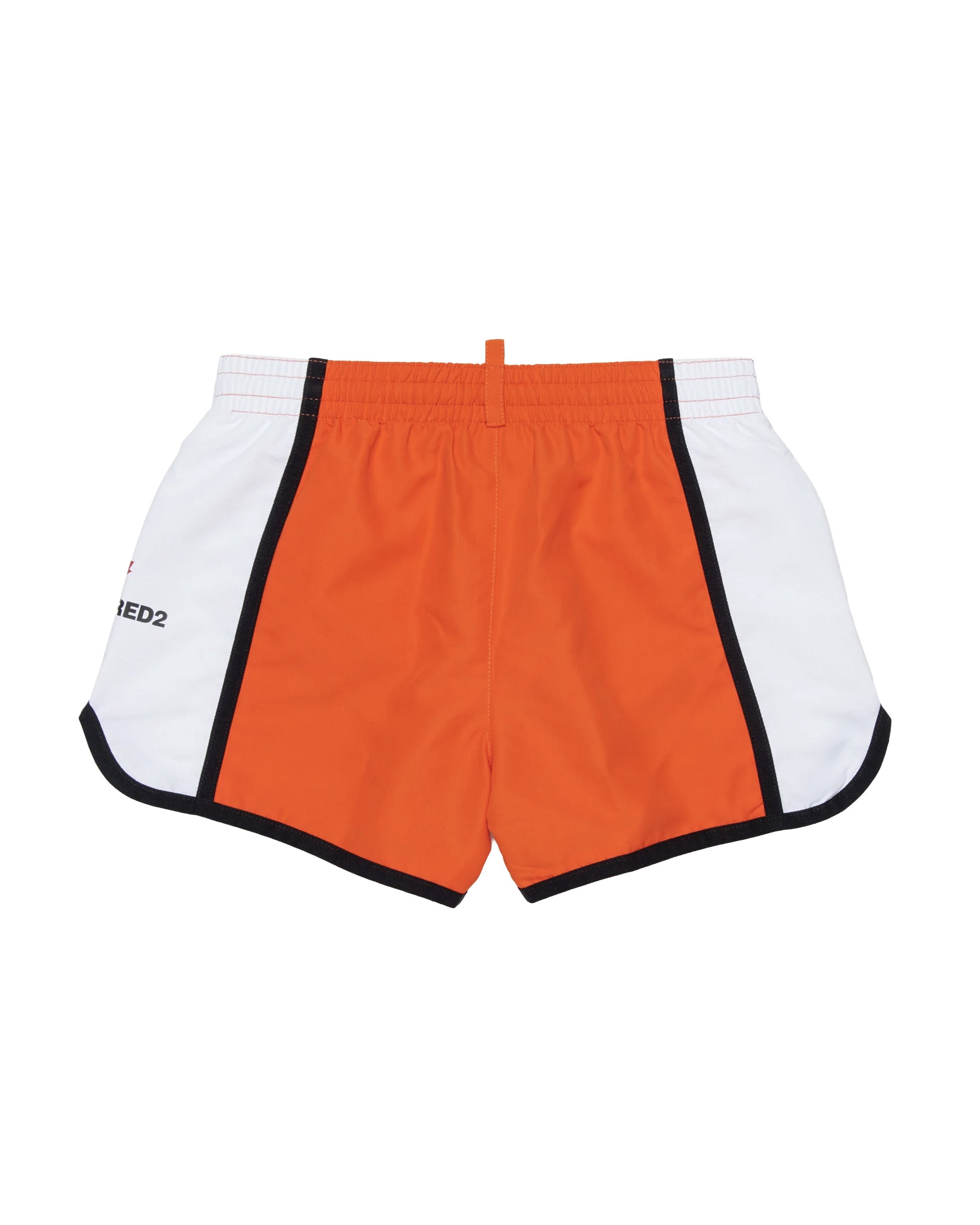Dsquared2 Kids Costume Boxer Arancio e Bianco con Logo per Bambini