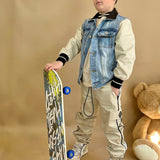 Yes London Beige Striped Trousers for Kids