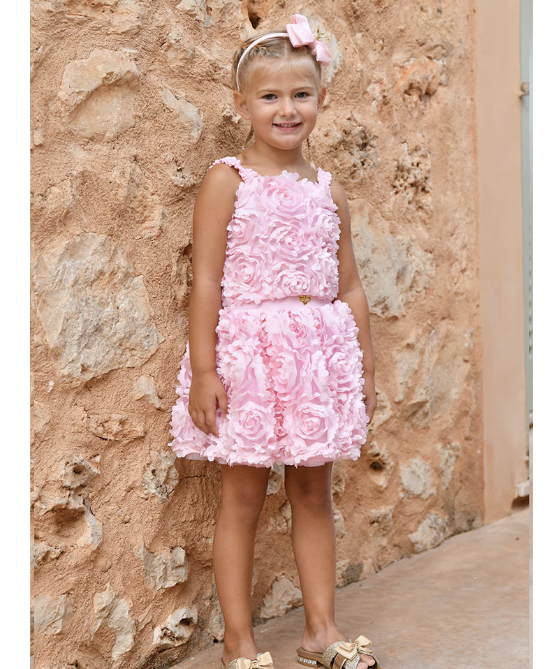Angel's Face Kids Paeton Top Rosa con Applicazioni Rose per Bambine