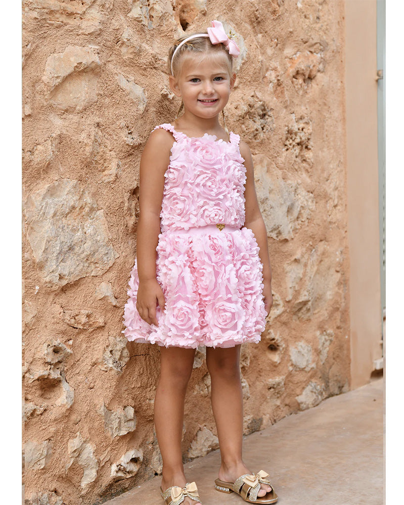 Angel's Face Kids Paeton Top Rosa con Applicazioni Rose per Bambine
