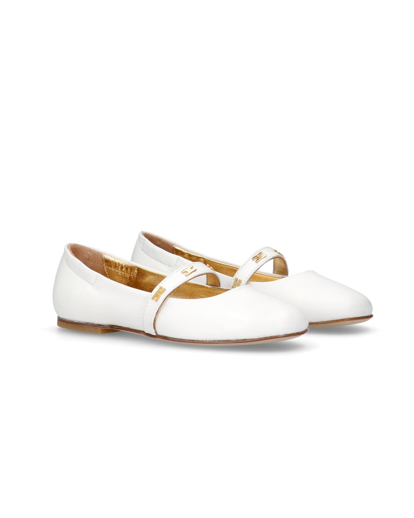 Elisabetta Franchi La Mia Bambina Ballerina Bianco con Cinturino per Bambine