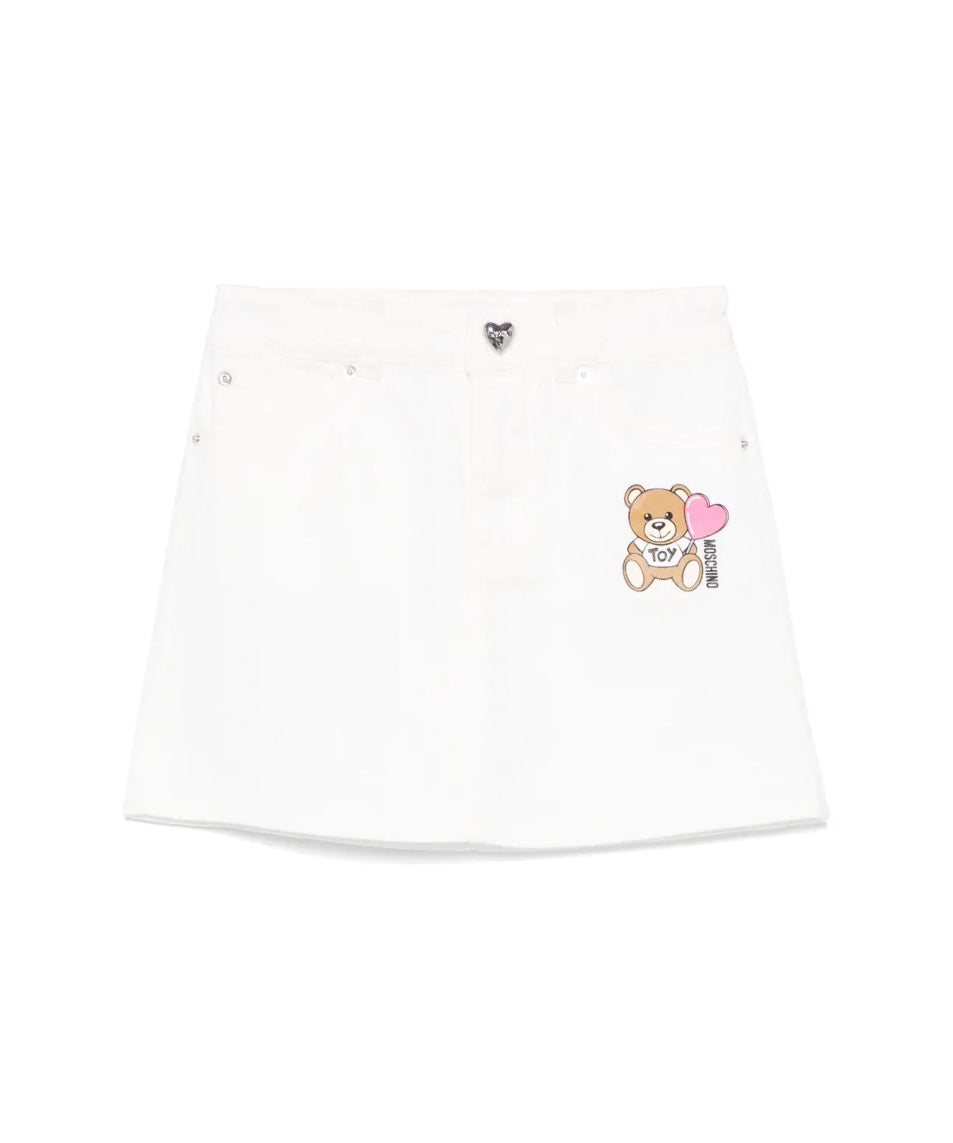 Moschino Kids Gonna Panna Denim per Bambine