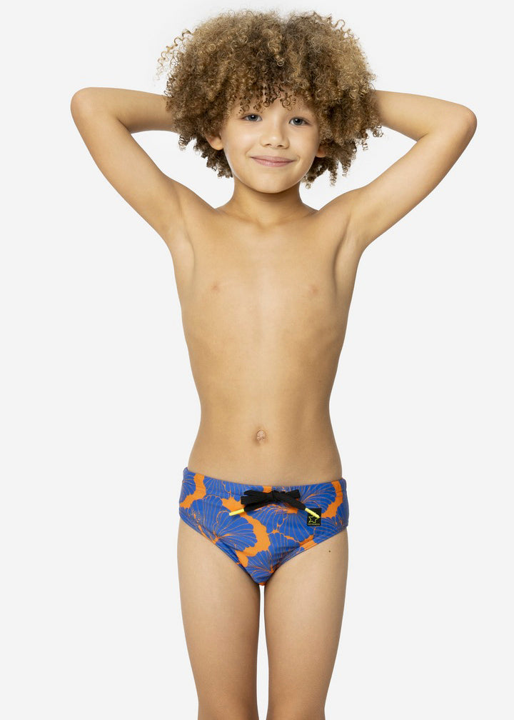 4GIVENESS Blue/Orange Patterned Swimsuit for Kids
