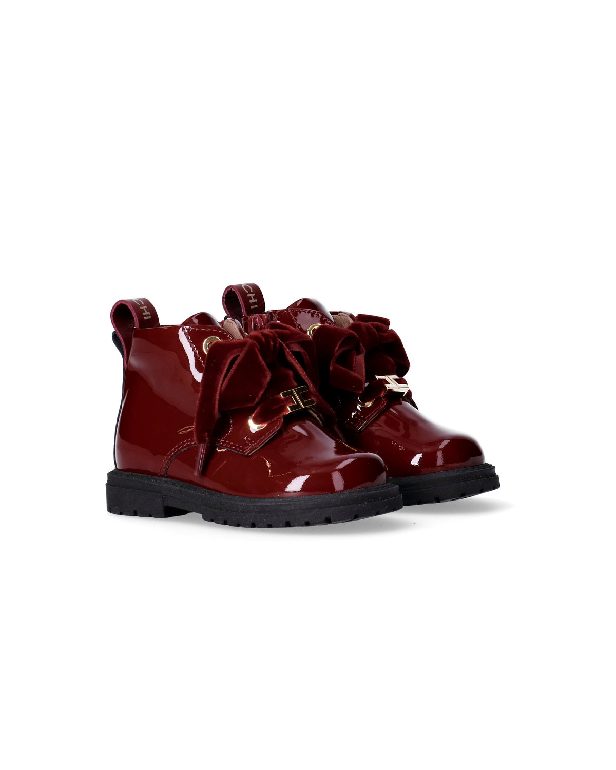 Elisabetta Franchi La Mia Bambina Anfibi Cherry Lucido per Bambine