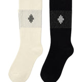Marcelo Burlon County Kids Calzini in Cotone Rigato con Strass per Bambini