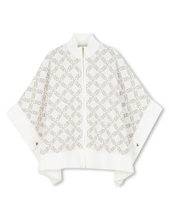 Michael Kors Kids Mantella Bianca con Logo All Over per Bambine