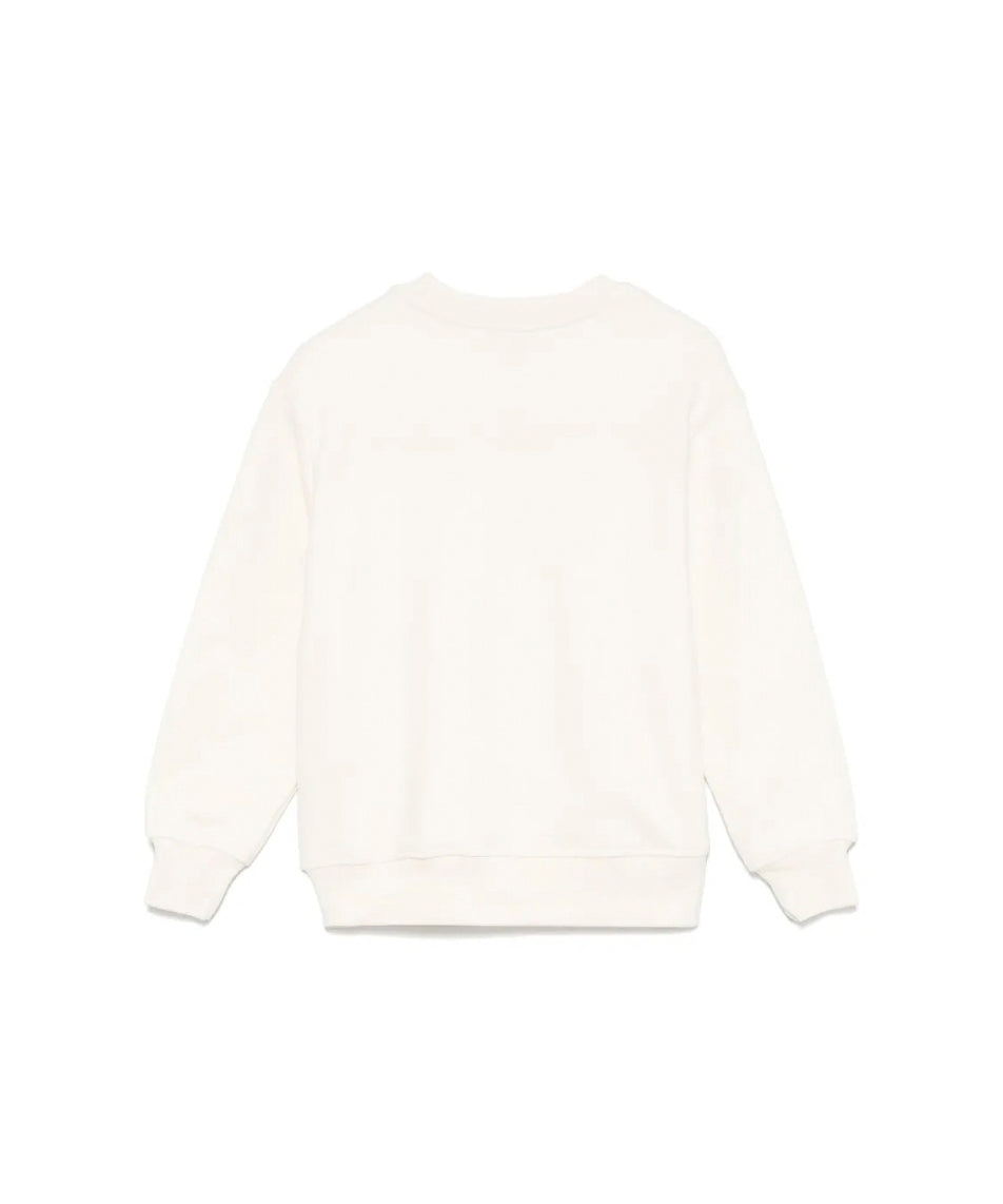 MSGM Kids Felpa Crema con Stampa per Bambini (retro)