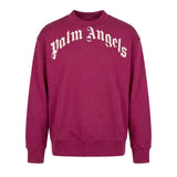 Palm Angels Kids Felpa Sangria Girocollo con Stampa Logo a Contrasto per Bambine