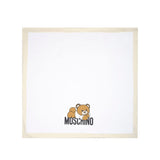 Moschino Kids Coperta Bianca/Beige con Stampa Teddy Bear per Neonati