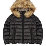 Blauer Kids Giubbino Nero con Capuccio e Pelliccia Ivory Junior per Bambine