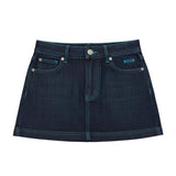 Msgm Kids Gonna in Denim con Logo Ricamato per Bambine
