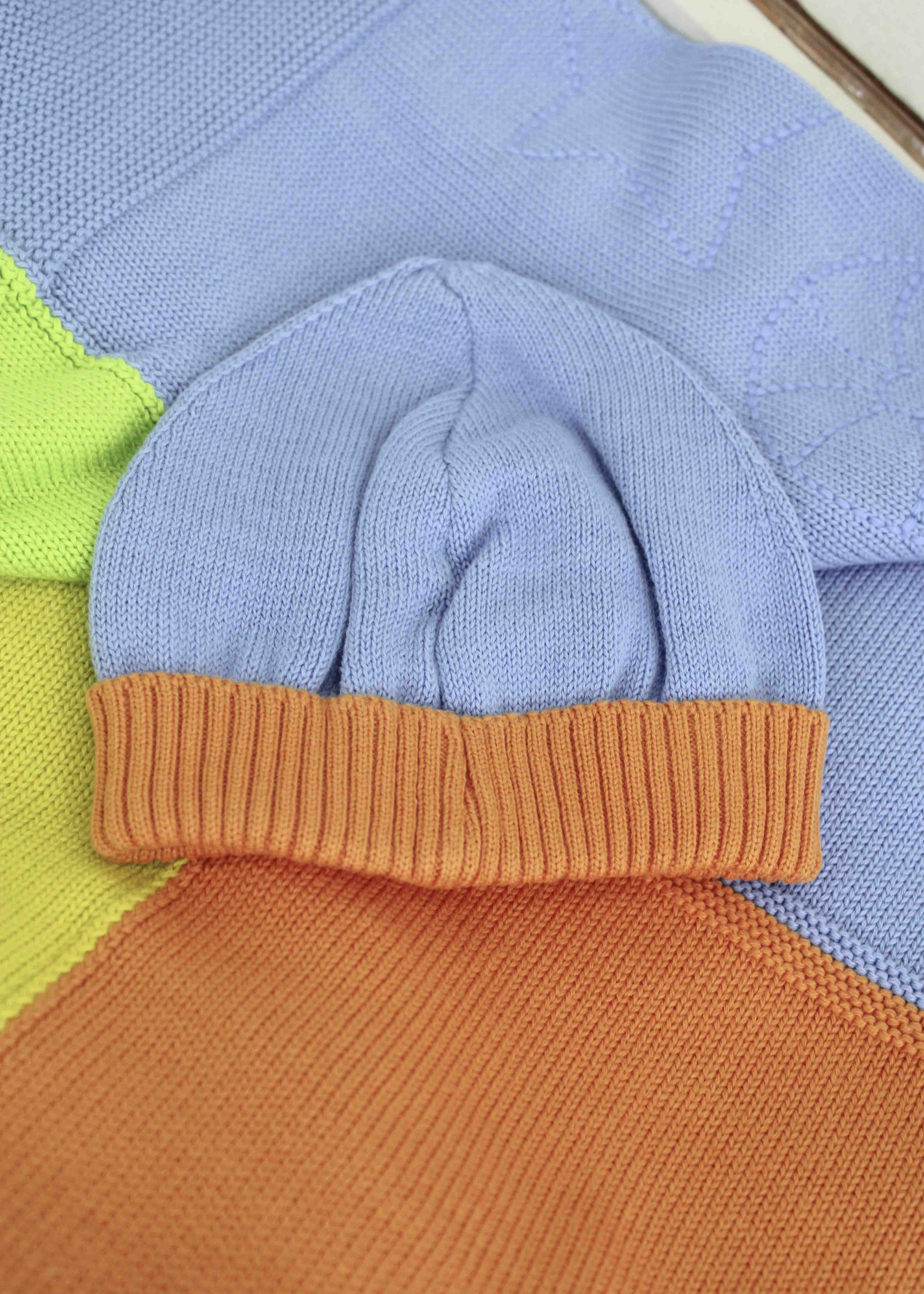 Le Coconne Cappello Azzurro/Arancio per Neonati