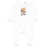 Moschino Kids Tutina Bianca con Stampa Toy per Neonati