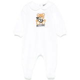 Moschino Kids Tutina Bianca con Stampa Toy per Neonati
