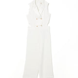 Twinset Kids Tuta Bianca in Crepe Doppiopetto per Bambine