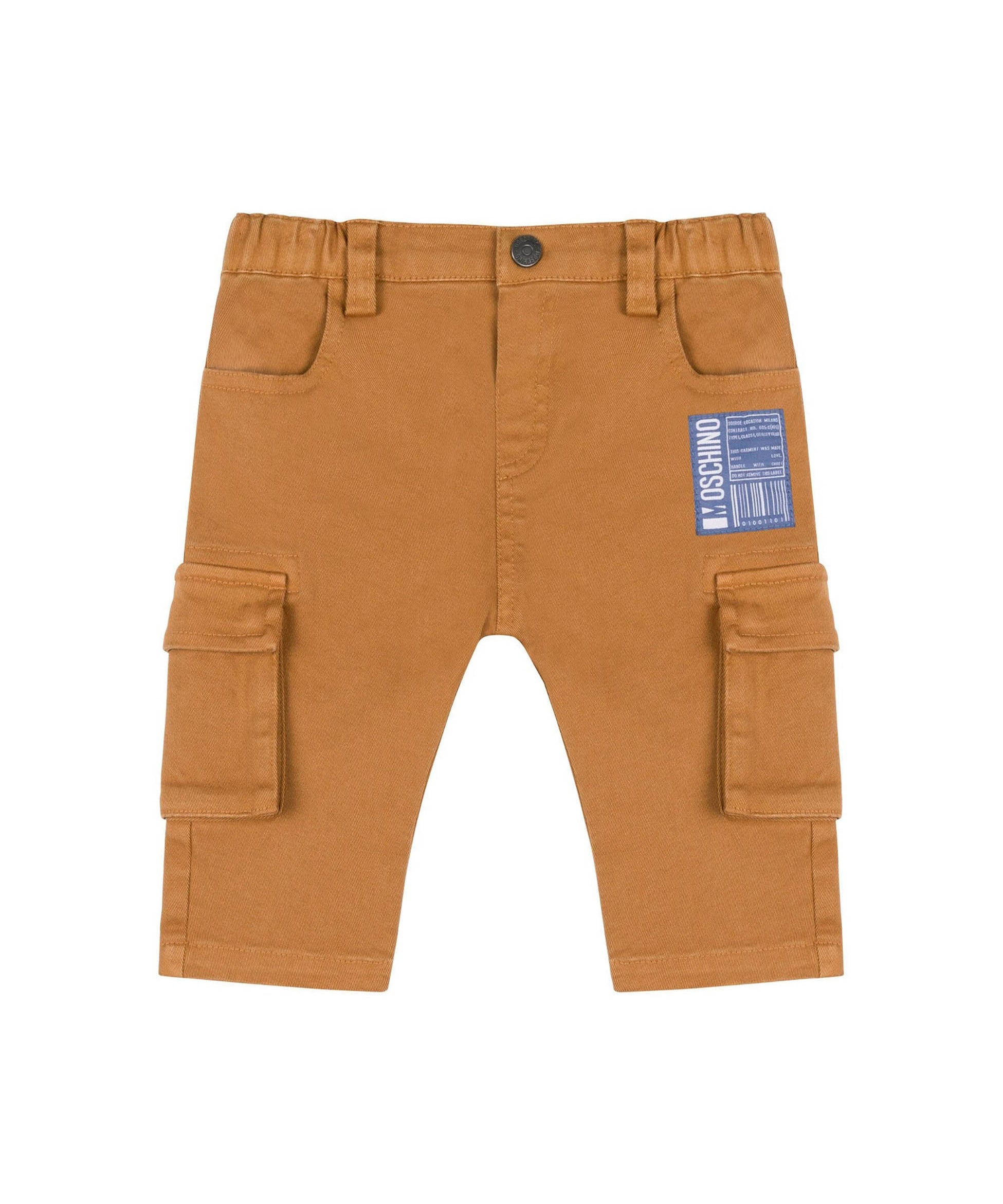 Moschino Kids Pantaloni Cammello con Tasconi per Neonati