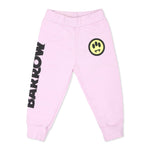 Barrow Kids Pantaloni Rosa in Felpa con Stampa Logo per Neonate