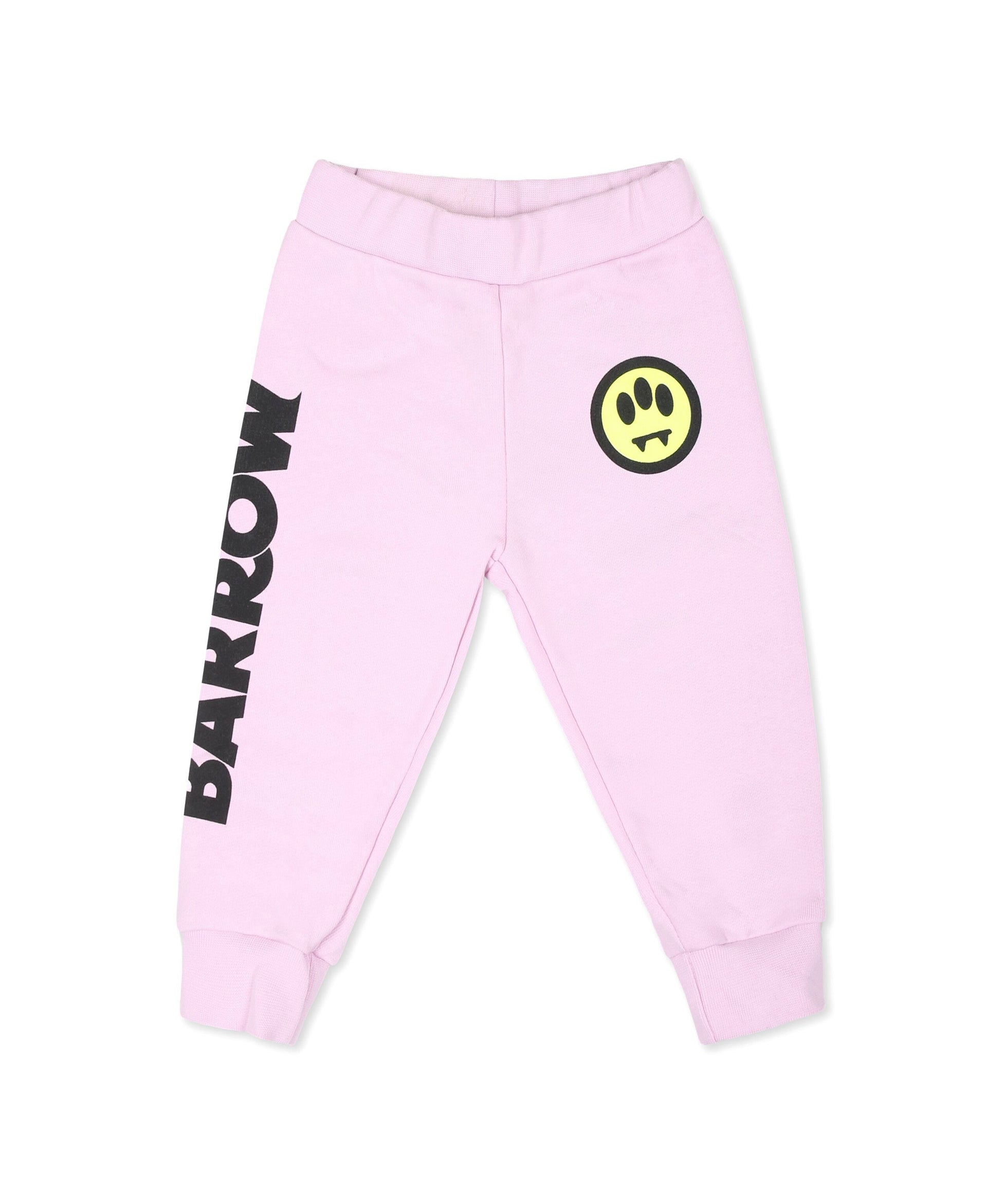 Barrow Kids Pantaloni Rosa in Felpa con Stampa Logo per Neonate