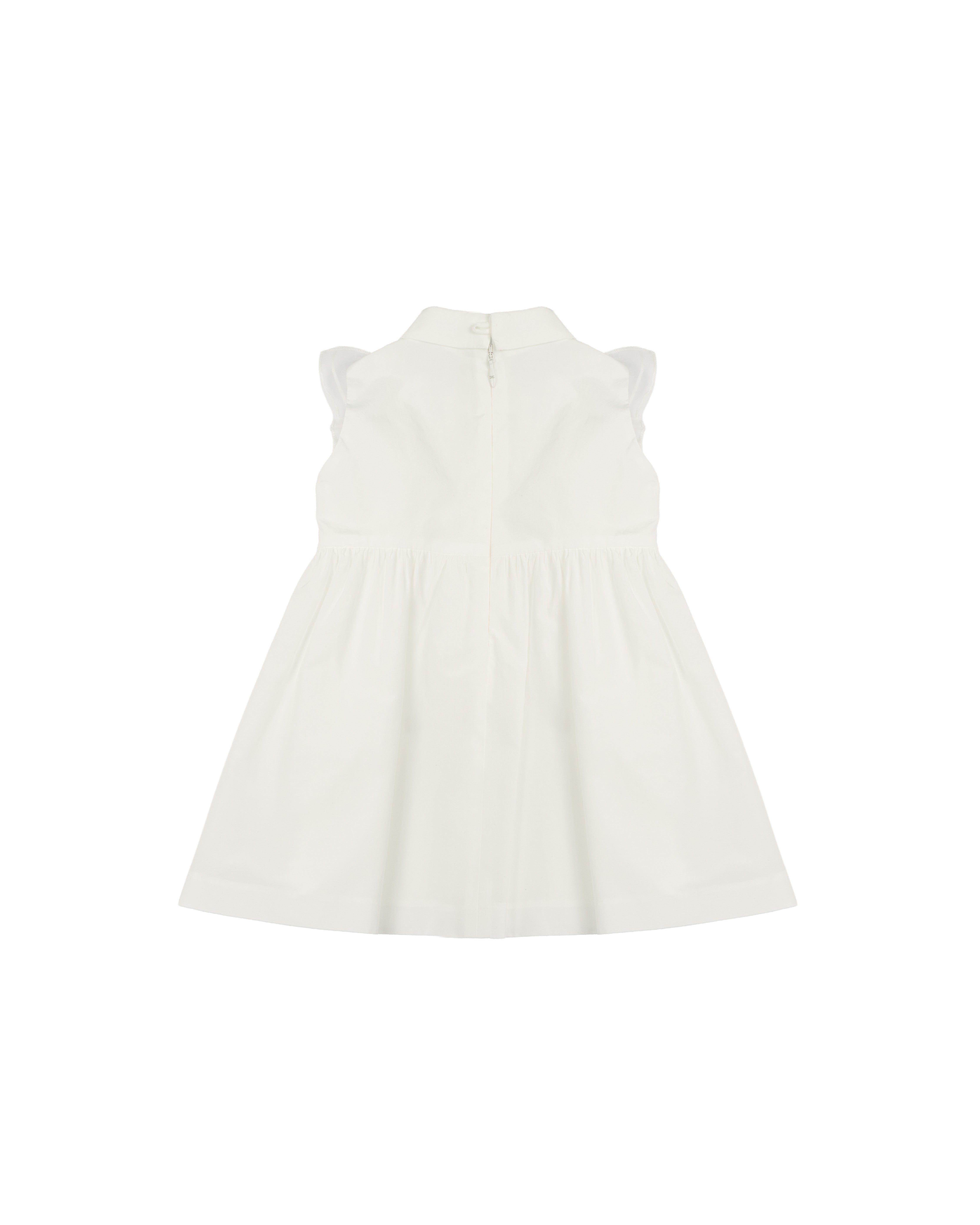 Elisabetta Franchi La Mia Bambina Abito Senza Maniche con Colletto Camicia Avorio per Neonate