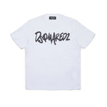 Dsquared2 Kids T-shirt Bianca con Stampa Logo per Bambini