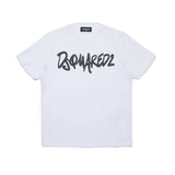 Dsquared2 Kids T-shirt Bianca con Stampa Logo per Bambini