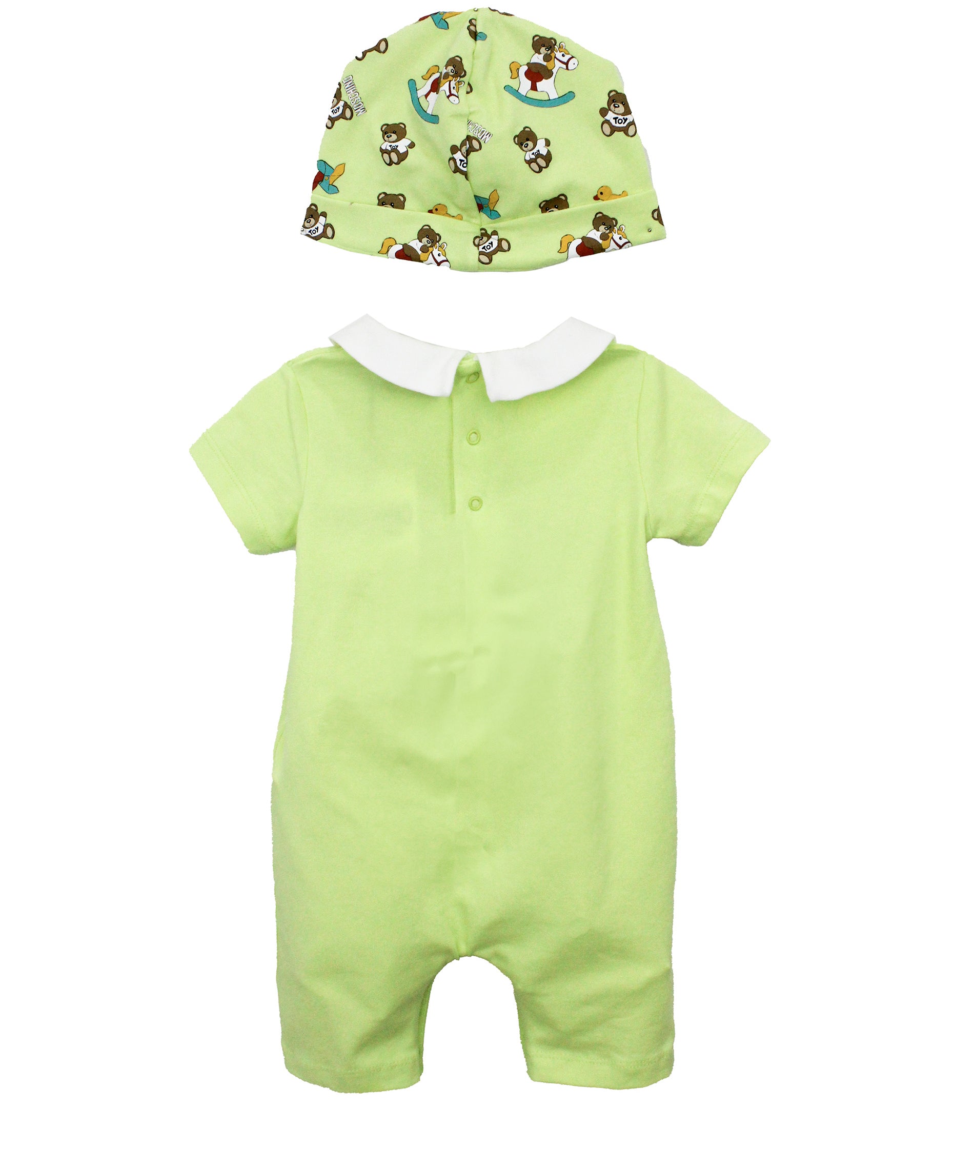 Moschino Kids Pagliacetto con Berretto Lime Teddy Bear (retro)