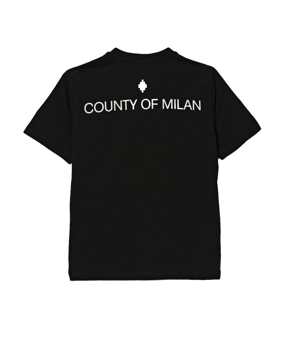Marcelo Burlon County of Milan Kids T-Shirt Nero con Stampa per Bambini