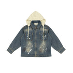 Yes London Kids Giacca Denim con Cappuccio Beige per Bambini